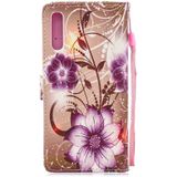 Lotus Pattern Horizontal Flip Leather Case for Galaxy A70  with Holder & Card Slots & Wallet