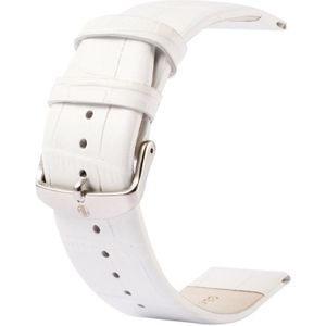 Kakapi for Apple Watch 38mm Crocodile Texture Classic Buckle Genuine Leather Watchband  Only Used in Conjunction with Connectors (S-AW-3291)(White)
