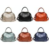 2P1006 Ladies Single-Shoulder Leather Messenger Bag  Colour: Black (S)