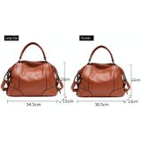 2P1006 Ladies Single-Shoulder Leather Messenger Bag  Colour: Black (S)