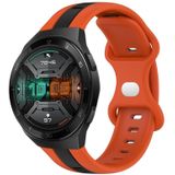 Voor Huawei Watch GT 2E 20 mm vlindergesp tweekleurige siliconen horlogeband (oranje + zwart)