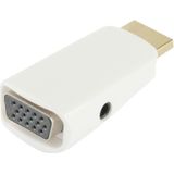 Full HD 1080P HDMI to VGA and Audio Adapter for HDTV / Monitor / Projector(White)