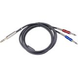 BLS0201-18 Stereo 6.35mm Male to Dual Mono 6.35mm Audio Cable  Length:1.8m