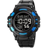 SKMEI 2003 multifunctioneel sporthorloge met achtergrondverlichting Heren Countdown Date Alarm Clock Watch (blauwzwarte machine)