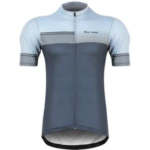 WEST BIKING YP0206164 Summer Polyester Breathable Quick-drying Round Shoulder Short Sleeve Cycling Jersey for Men (Color:Gray Size:XXL)
