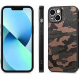 Voor iPhone 13 Pro Max Camouflage lederen achterkant telefoonhoesje