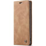CaseMe-013 Multifunctional Retro Frosted Horizontal Flip Leather Case for Galaxy S10  with Card Slot & Holder & Wallet (Brown)