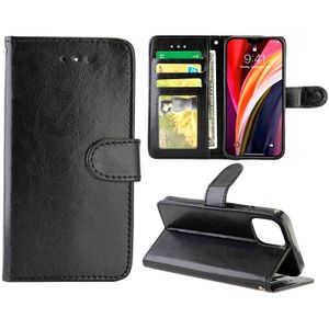 For iPhone 12 Pro / 12 Max 6.1 Crazy Horse Texture Leather Horizontal Flip Protective Case with Holder & Card Slots & Wallet & Photo Frame(Black)