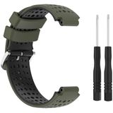 Voor Garmin Forerunner 735XT Silicone Sports Two-Color Watch Band (Amygreen+Black)