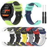Voor Garmin Forerunner 735XT Silicone Sports Two-Color Watch Band (Amygreen+Black)
