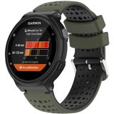 Voor Garmin Forerunner 735XT Silicone Sports Two-Color Watch Band (Amygreen+Black)