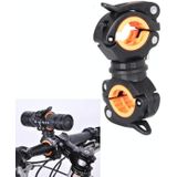 360 lamphouder fiets zaklamp lamp clip bevestiging beugel (zwart oranje)