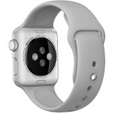 For Apple Watch Sport 38mm High-performance Ordinary & Longer Rubber Sport Watchband with Pin-and-tuck Closure(Grey)