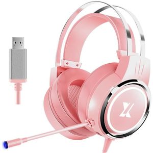 Heir Audio Head-mounted Gaming Bedrade Headset met Microfoon  Kleur: X8 7.1 Sound Upgrade (Pink)