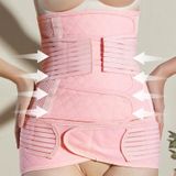 Postpartum Abdomen Belt Corset Belt Can Wear Elastic Abdomen Belt In All Seasons  Size: XL(Pink Two-piece Set )