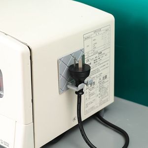 10 PCS Power Plug Hook Adhesive Punch-free Wall-mounted Storage Rack(Grey)