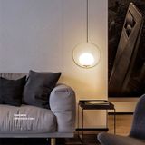 Restaurant Chandelier Single Head Creative Personality Simple Modern Copper Lamp with 5W Neutral Light  Shape Style:Round A1