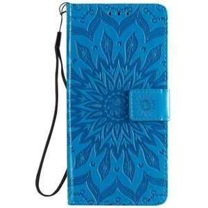 For OPPO Find X2 Lite / Reno3 5G Sun Embossing Pattern Horizontal Flip Leather Case with Card Slot & Holder & Wallet & Lanyard(Blue)