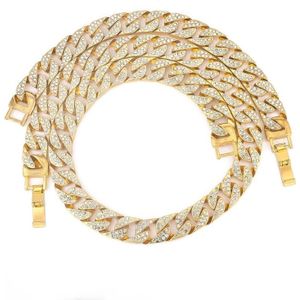2 PCS TZ100 Hip Hop Cuban Necklace Clothes Accessories For Men  Colour: Golden 30 Inches