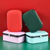 HN-002 Travel Mini Portable PU Ear Stud Jewelry Storage Box(Pink)