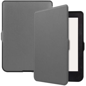 For KOBO Nia 6 inch Solid Color Horizontal Flip TPU + PU Leather Case  with Holder / Wake-up Function(Grey)