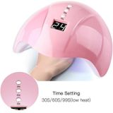 36W UV Led Lamp Nail Dryer 12 Leds for Nail Machine Curing 30s/60s/99s Timer USB Connector(Pink)