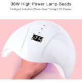 36W UV Led Lamp Nail Dryer 12 Leds for Nail Machine Curing 30s/60s/99s Timer USB Connector(Pink)