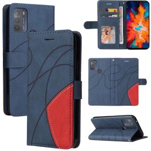 For Motorola Moto G50 Dual-color Splicing Horizontal Flip PU Leather Case with Holder & Card Slots & Wallet(Blue)