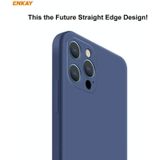 For iPhone 12 Pro Hat-Prince ENKAY ENK-PC069 Liquid Silicone Straight Edge Shockproof Protective Case(Black)