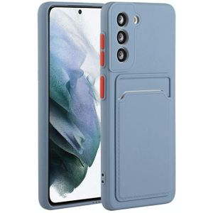 For Samsung Galaxy S21 FE 5G Card Slot Design Shockproof TPU Phone Case(Grey)