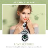 S925 Sterling Silver Love Surprise Pendant DIY Bracelet Necklace Accessories(Dark Green)