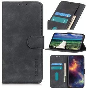 For Samsung Galaxy A22 5G(EU Version) KHAZNEH Retro Texture Horizontal Flip Leather Case with Holder & Card Slots & Wallet(Black)
