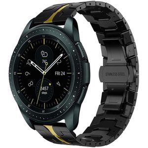 Voor Samsung Galaxy horloge 42 mm pantser roestvrij stalen metalen horlogeband (zwart + goud)