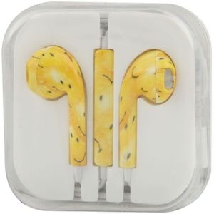 Geel lacht FacePattern EarPods met afstandsbediening en Mic  willekeurige kleurenpatroon & levering  voor iPhone 6 & 6s & 6 & 6s Plus / iPhone 5 & 5S & SE & 5C  iPhone 4 & 4S  iPad / iPod touch  iPod Nano / Classic
