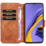 For Galaxy A51 DG.MING Retro Oil Side Horizontal Flip Case with Holder & Card Slots & Wallet(Brown)