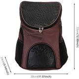 Portable Folding Nylon Breathable Pet Carrier Backpack  Size: 33 x 30 x 24cm (Coffee)