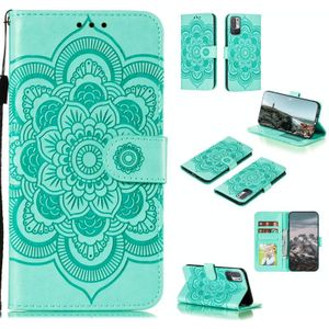 For OPPO Find X3 / Find X3 Pro Mandala Embossing Pattern Horizontal Flip PU Leather Case with Holder & Card Slots & Wallet & Lanyard(Green)
