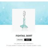 S925 Sterling Silver Mermaid Skirt Pendant DIY Bracelet Necklace Accessories