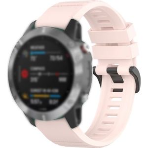 For Garmin Fenix 6 22mm Quick Release Official Texture Wrist Strap Watchband with Plastic Button(Light Pink)