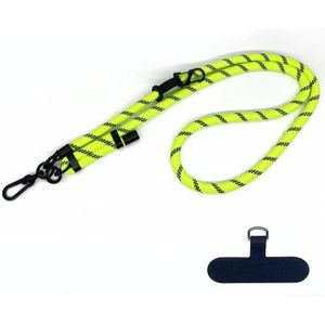 10 mm dik touw mobiele telefoon anti-verloren verstelbare lanyard spacer (fluorescerend groen zwart)