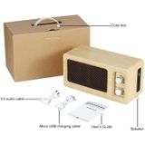 D60 Subwoofer Wooden Bluetooth 4.2 Speaker  Support TF Card & 3.5mm AUX & U Disk Play(Yellow)