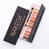 5673 Cosmetic 12 Colors Matte Earth Color Naked Eye Shadow Makeup Palette with Brush Set