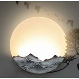 Chinese Style Wall Lamp LED Bedroom Bedside Lamp Living Room Decoration Lamps  Size:Ancient Silver Medium