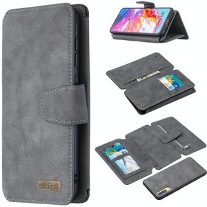 For Samsung Galaxy A70 Detachable Frosted Magnetic Horizontal Flip Leather Case with Card Slots & Holder & Zipper Wallet & Photo Frame(Grey)