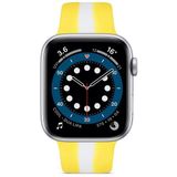 Secondary Color Silicone Replacement Watchbands For Apple Watch Series 7 & 6 & SE & 5 & 4 40mm  / 3 & 2 & 1 38mm(Yellow)