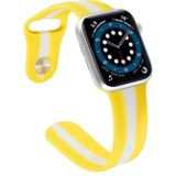Secondary Color Silicone Replacement Watchbands For Apple Watch Series 7 & 6 & SE & 5 & 4 40mm  / 3 & 2 & 1 38mm(Yellow)