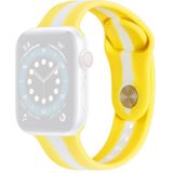 Secondary Color Silicone Replacement Watchbands For Apple Watch Series 7 & 6 & SE & 5 & 4 40mm  / 3 & 2 & 1 38mm(Yellow)