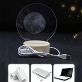 3D Atmosphere Decorative Light Acrylic Inner Carved LED Night Light Creative Girl Table Lamp(Moon Girl)