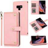 Voor Samsung Galaxy Note9 PU + TPU Horizontale Flip Lederen Case met Houder & Card Slot & Wallet & Lanyard (Pink)