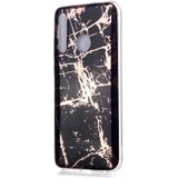 For Huawei Honor 10 Lite Plating Marble Pattern Soft TPU Protective Case(Black Gold)